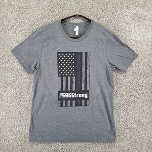 Bella+Canvas T-Shirt Men L Gray #596Strong We Got Your Six Tee Outdoor Summer